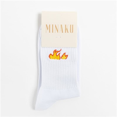 Носки MINAKU «Fire», цвет белый, размер 36-37 (23 см)