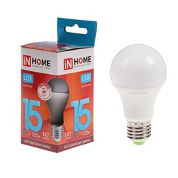 Лампа светодиодная IN HOME LED-A60-VC, Е27, 15 Вт, 230 В, 4000 К, 1350 Лм