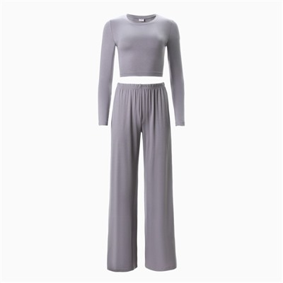 Комплект женский (лонгслив, брюки) MINAKU: Home collection цвет серый, размер 42