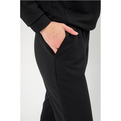 Костюм женский из худи и брюк из футера Кроссфит-2 чёрный