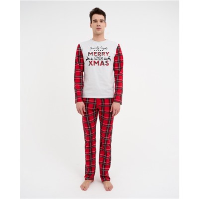 Пижама новогодняя мужская KAFTAN "X-mas", цвет красный, размер 48