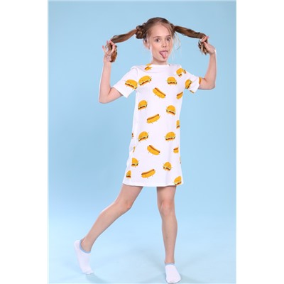 Платье-пижама для девочки Гамбургеры арт. ПД-020-039