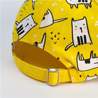 Кепка детская MINAKU "Коты", цвет жёлтый, р-р 50