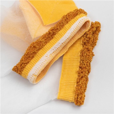 Носки женские стеклянные MINAKU «Цветы», цвет жёлтый, размер 35-37 (23 см)