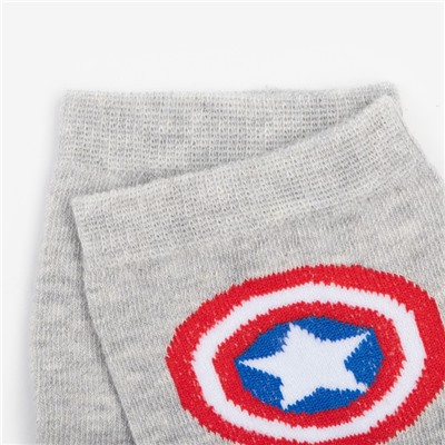 Носки детские "Captain America", цвет серый/черный, размер 14 (23-25)