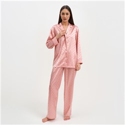 Пижама женская (рубашка и брюки) KAFTAN "Горох" цвет розовый, размер 48-50
