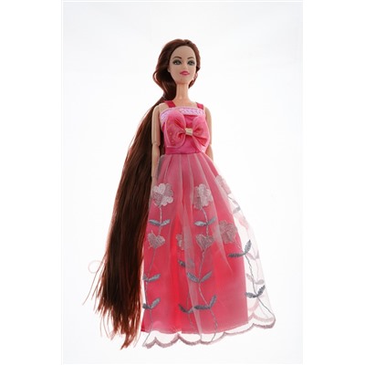 Кукла 11,5" 3в. литая в бальном платье с гнущимися руками в пак.