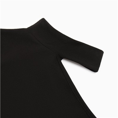 Лонгслив женский на одно плечо MINAKU: Basic line цвет чёрный, размер 40