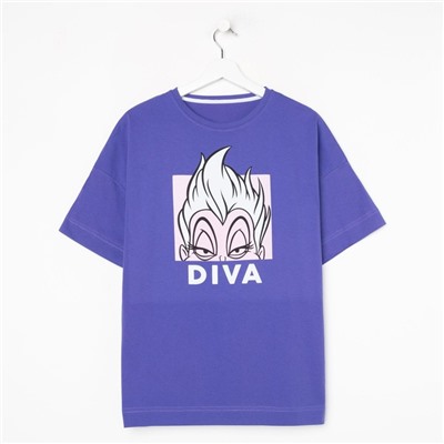 Футболка «Diva» Злодейки oversize, цвет фиолетовый