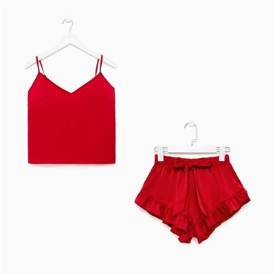 Пижама женская (майка, шорты) MINAKU: Light touch цвет бордовый, р-р 42