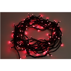 Гирлянда Нить, светодиодные фары, 12,5м, цвет красный CM300L LED черный провод, 220В, контроллер
