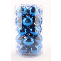 Набор ёлочных шаров 25 шт Яркие краски, 6 см, синий