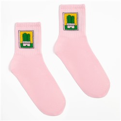 Носки женские MINAKU «Кактус», цвет розовый, размер 36-37 (23 см)