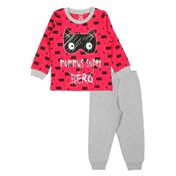 CAK 5393 Пижама для мальчика, красный-серый меланж