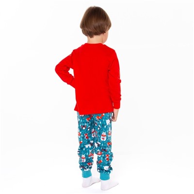 Пижама детская, цвет красный/серый, рост 110 см