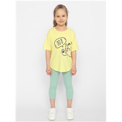 CSKG 90214-30 Комплект для девочки (футболка, бриджи),желтый
