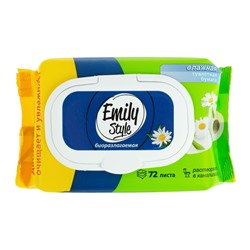 Влажная туалетная бумага Emily Style, растворяющаяся, с крышкой 72 шт