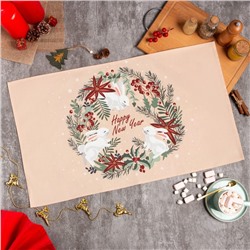 Полотенце Этель Christmas wreath 40х73 см, 100% хл, саржа 190 гр/м2