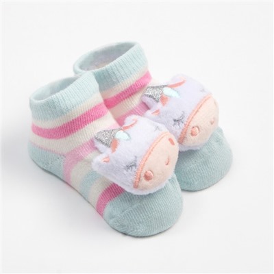 Носки детские, цвет розово-серый, размер 8-10 (0-12 мес) (2 пары)