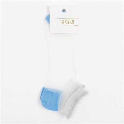Носки женские стеклянные MINAKU цвет голубой/белый, р-р 36-37 (23 см)