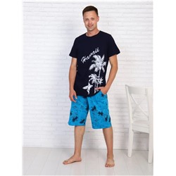 Костюм мужской Гавайи темно-синий (шорты)