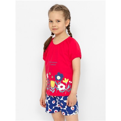 CSKG 90193-25-373 Комплект для девочки (футболка, шорты),малиновый