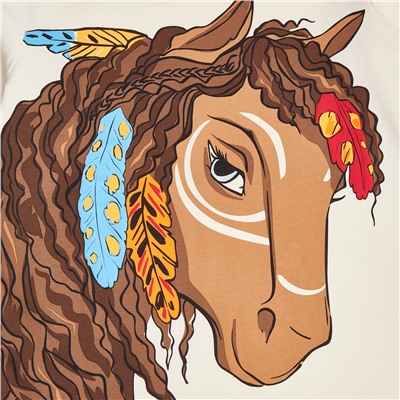 Джемпер для девочки с принтом “Лошадь”