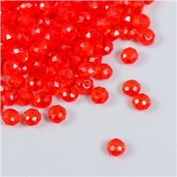 Бусины для творчества пластик "Кристалл с гранями красный" набор 20 гр 0,4х0,6х0,6 см
