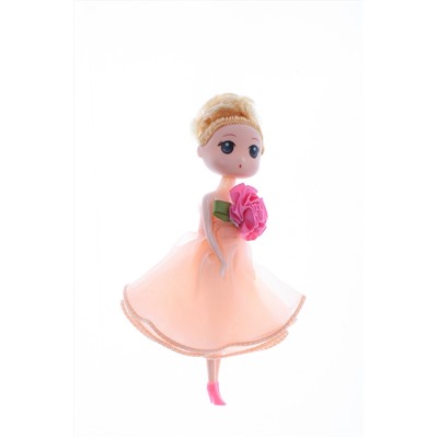 Кукла 7" литая с розой на платье в ассортименте в пак.