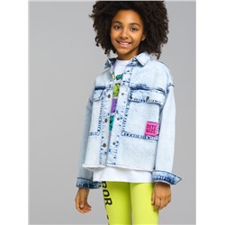 12321012 Куртка текстильная джинсовая для девочек