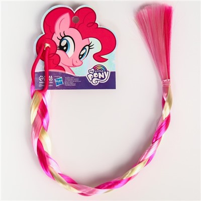 Цветная прядь-косичка на резинке "Коса Пинки Пай", канекалон, My Litlle Pony