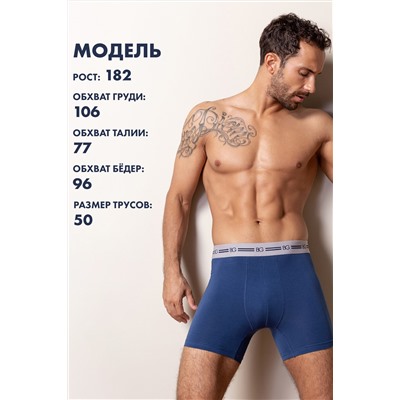 Трусы, набор - 3 штуки муж BeGood UMJ1202I Underwear темно-синий принт/синий/темно-синий