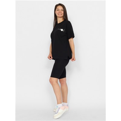 CSXW 90057-22 Комплект женский (футболка, шорты),черный