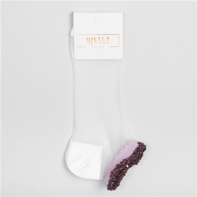 Носки женские стеклянные MINAKU цвет лиловый/белый, размер 36-37 (23 см)