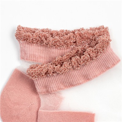 Носки женские стеклянные MINAKU «Цветы», цвет розовый, р-р 36-37 (23 см)