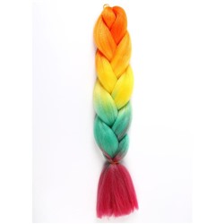 ZUMBA Канекалон четырёхцветный, гофрированный, 60 см, 100 гр, цвет радуга(#DY2)