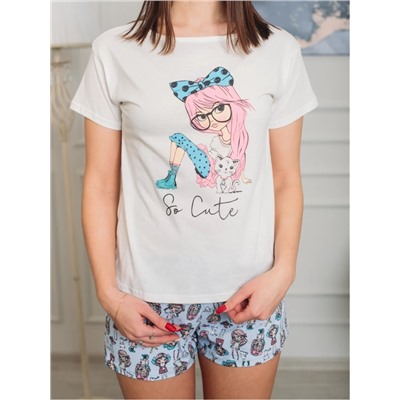 Пижама Бетти сирень (футболка и шорты)