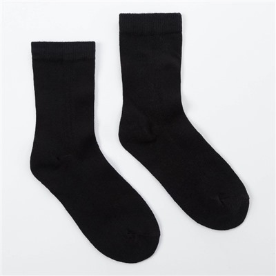 Набор подростковых носков 2 пары MINAKU «Бамбук», цвет чёрный/белый, размер 35-38 (22-24 см)