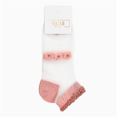 Носки женские стеклянные MINAKU «Цветы», цвет розовый, р-р 36-37 (23 см)