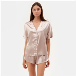Пижама (сорочка, шорты) женская MINAKU: Light touch цвет бежевый, р-р 42