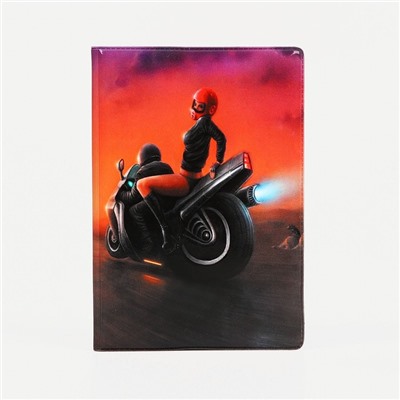 Обложка для автодокументов "Мотоцикл", 9,5*0,5*13,5, разноцветный