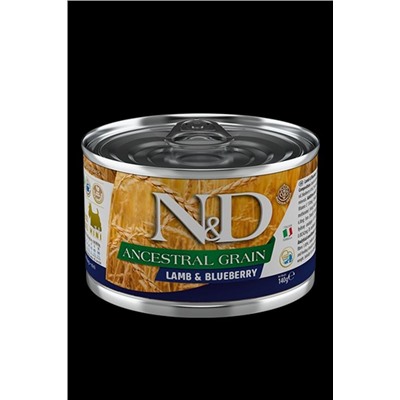 Корм влажный ND Dog ANCESTRAL Grain Lamb & Blueberry MINI / Низкозерновой Ягнёнок с черникой для собак мелких пород 140г