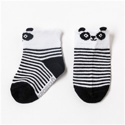 Носки детские Крошка Я «Панда», цвет белый/чёрный, 6-8 см