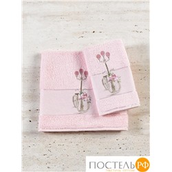 Набор махровых полотенец Diva Afrodita 2пр (50х90+70х140) Фонарь 100 % хлопок розовый