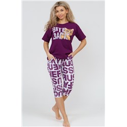 Пижама "Кисуля" бриджи (фиолетовый)