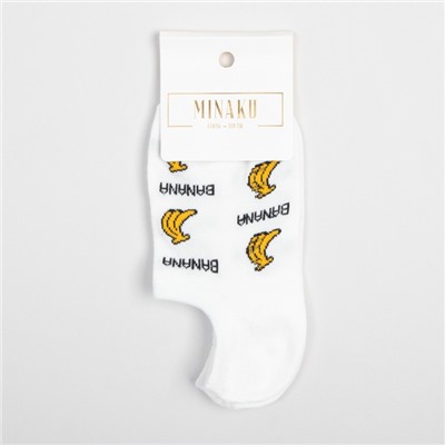 Носки женские MINAKU «Бананы», размер 36-39 (23-25 см)
