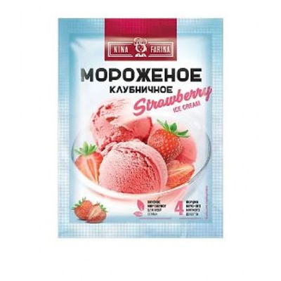 «Nina Farina», мороженое «Клубничное», 70 гр. KDV