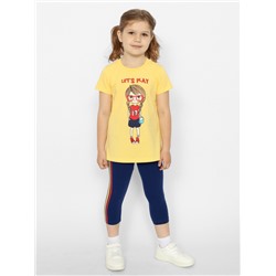 CWKG 90150-30 Комплект для девочки (футболка, брюки типа "легинсы"),желтый