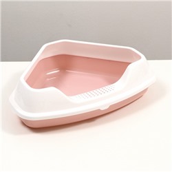 Туалет угловой с рамкой "Лекси", розовый, 55,5 х 41,5 х 15 см