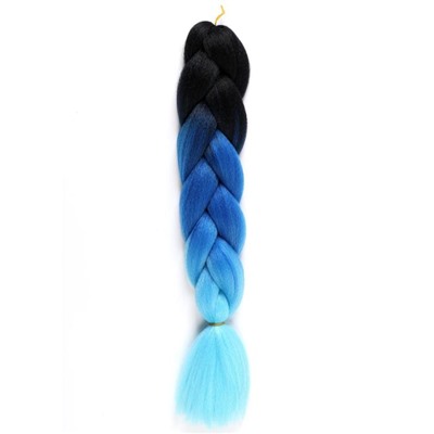 ZUMBA Канекалон трёхцветный, гофрированный, 60 см, 100 гр, цвет чёрный/синий/голубой(#CY9)